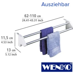 WENKO Heizkörper-Wäschetrockner Twin, ausziehbar, in der Länge verstellbar