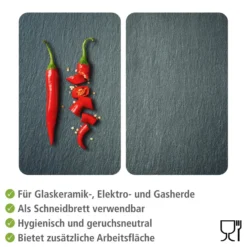 WENKO Herdabdeckplatten Universal Mod. Cayenne 2er Set, für alle Herdarten