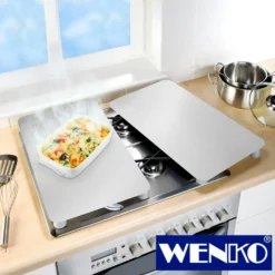 WENKO Herdabdeckplatten Universal Silber 2er Set, für alle Herdarten