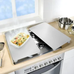 WENKO Herdabdeckplatten Universal Silber 2er Set, für alle Herdarten