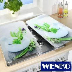 WENKO Herdabdeckplatte Universal Kräutergarten 2er Set, für alle Herdarten