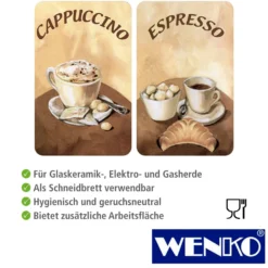 WENKO Herdabdeckplatte Universal Kaffee 2er Set, für alle Herdarten