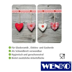 WENKO Herdabdeckplatte Universal Herzen 2er Set, für alle Herdarten