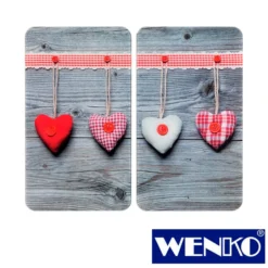 WENKO Herdabdeckplatte Universal Herzen 2er Set, für alle Herdarten