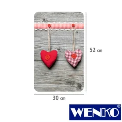 WENKO Herdabdeckplatte Universal Herzen 2er Set, für alle Herdarten