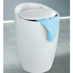 WENKO Hocker Mod. Candy White, mit abnehmbarem Wäschesammler