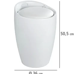 WENKO Hocker Mod. Candy White, mit abnehmbarem Wäschesammler