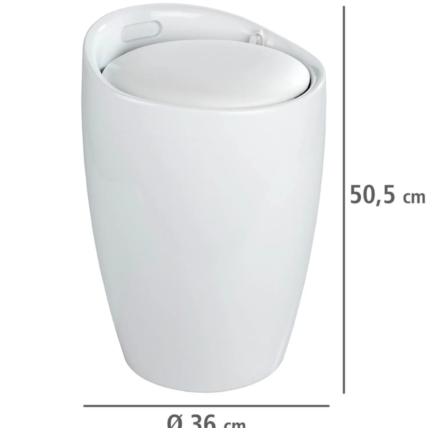 WENKO Hocker Mod. Candy White, mit abnehmbarem Wäschesammler