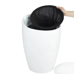 WENKO Hocker Mod. Candy White, mit abnehmbarem Wäschesammler