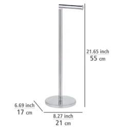 WENKO 2in1 Stand Toilettenpapierhalter, Edelstahl, platzsparend, für bis zu 4 Ersatzrollen