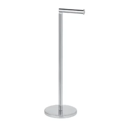 WENKO 2in1 Stand Toilettenpapierhalter, Edelstahl, platzsparend, für bis zu 4 Ersatzrollen