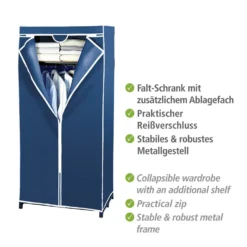 WENKO Kleiderschrank Air mit Ablage, Stoffschrank, Faltschrank