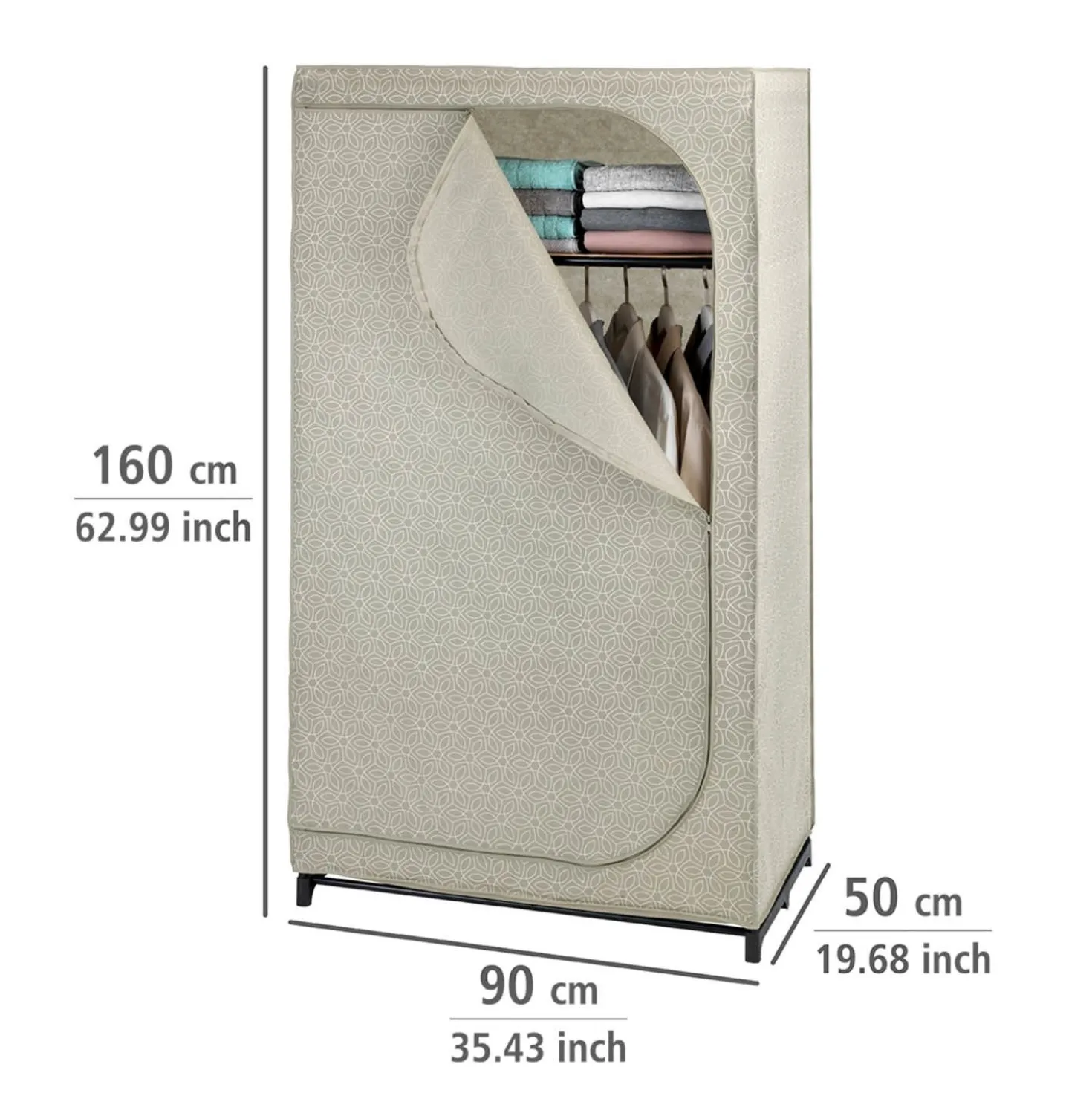 WENKO Kleiderschrank Mod. Balance mit Ablage, Stoffschrank, Faltschrank