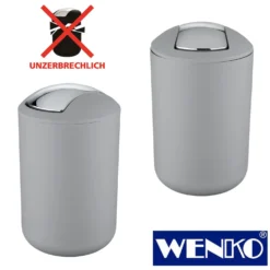 WENKO Kosmetikeimer Brasil Grau L, 6,5 Liter