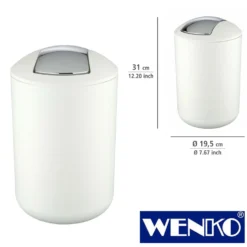 WENKO Kosmetikeimer Brasil Weiß L, 6,5 Liter