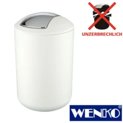 WENKO Kosmetikeimer Brasil Weiß L, 6,5 Liter