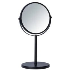WENKO Kosmetik-Standspiegel Assisi Ø 17 cm Schwarz