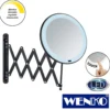 WENKO LED Teleskop-Wandspiegel Barona Schwarz, Mit Touch-Funktion