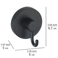 WENKO Mod. Vacuum-Loc® Haken Schwarz 2er Set, Befestigen ohne Bohren