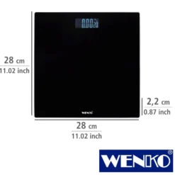 WENKO Personenwaage LCD Schwarz, digitale Körperwaage mit LCD-Display