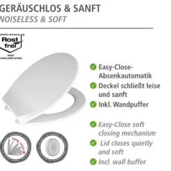 WENKO Premium WC-Sitz Mod. Kos Weiß, recycelbarer Thermoplast, mit Absenkautomatik