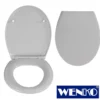 WENKO Premium WC-Sitz Samos Concrete Grey, aus antibakteriellem Duroplast, mit Absenkautomatik