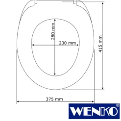 WENKO Premium WC-Sitz Samos Concrete Grey, aus antibakteriellem Duroplast, mit Absenkautomatik