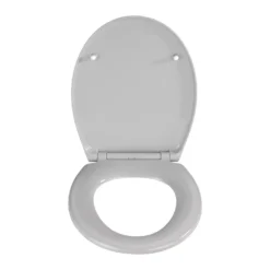 WENKO Premium WC-Sitz Samos Concrete Grey, aus antibakteriellem Duroplast, mit Absenkautomatik