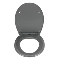 WENKO Premium WC-Sitz Samos Grau, aus antibakteriellem Duroplast mit Absenkautomatik
