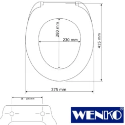 WENKO Premium WC-Sitz Samos Grau, aus antibakteriellem Duroplast mit Absenkautomatik