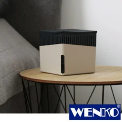 WENKO Raumentfeuchter Cube, Beige, 500 g, 2er Set, Luftentfeuchter