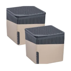 WENKO Raumentfeuchter Cube, Beige, 500 g, 2er Set, Luftentfeuchter