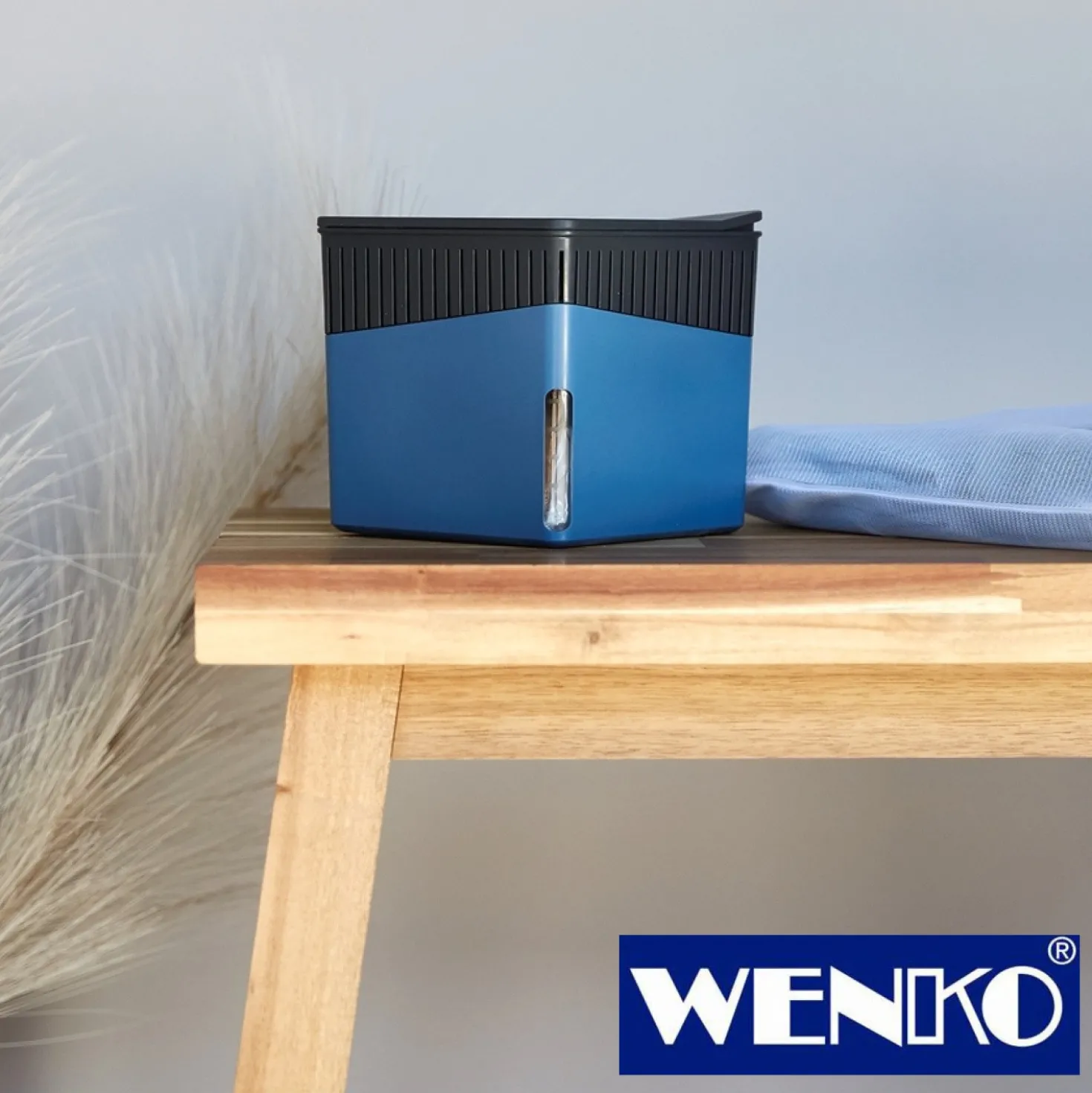 WENKO Raumentfeuchter Cube, Blau, 500 g, 2er Set, Luftentfeuchter