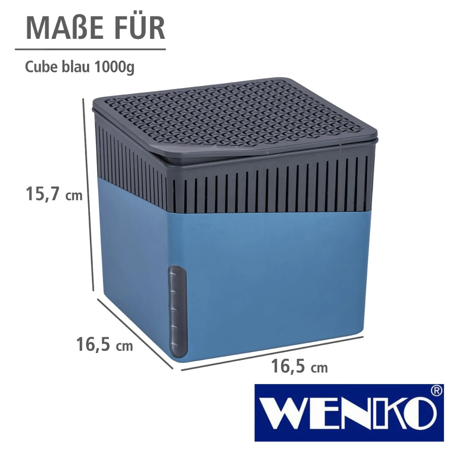 WENKO Raumentfeuchter Cube Blau 1000 g, Luftentfeuchter