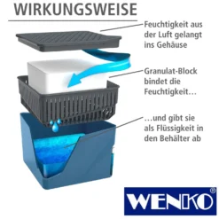 WENKO Raumentfeuchter Cube Blau 1000 g, Luftentfeuchter