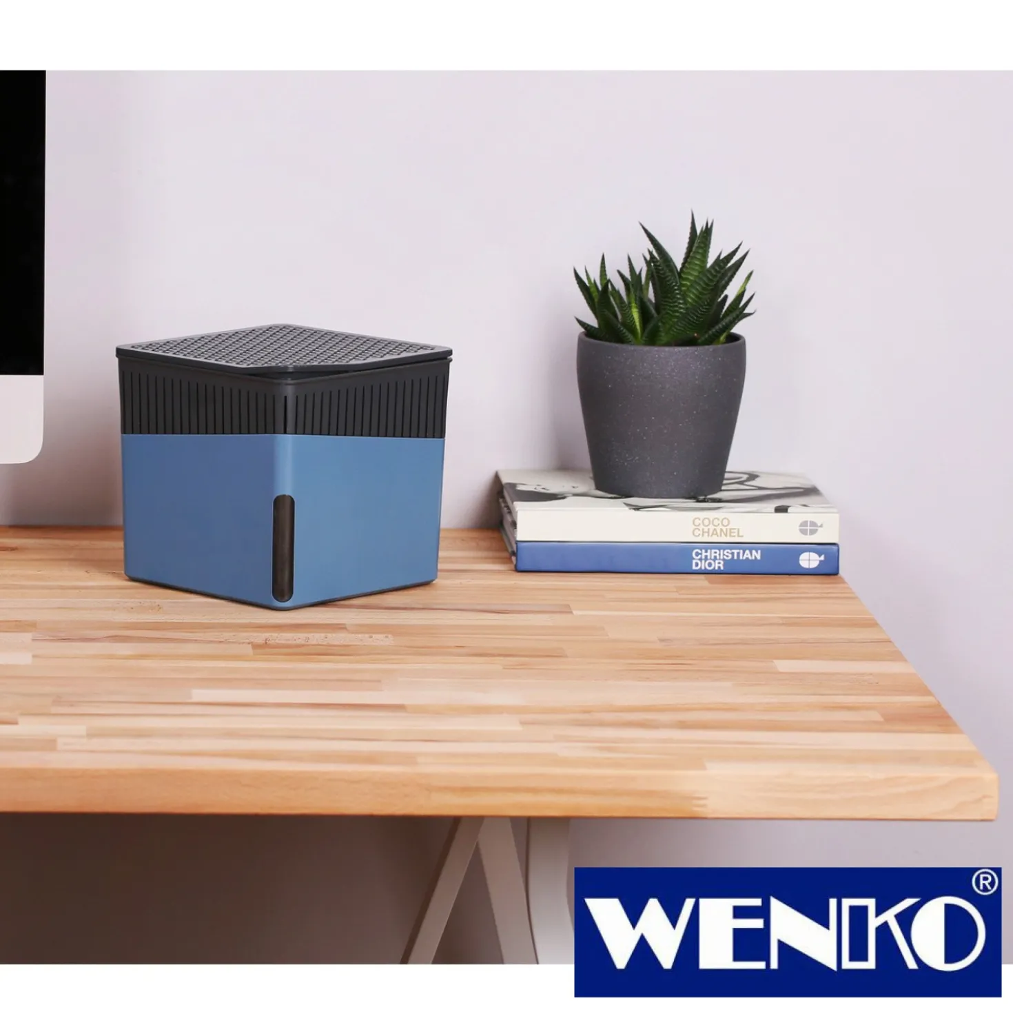 WENKO Raumentfeuchter Cube, Blau, 1000 g, 2er Set, Luftentfeuchter