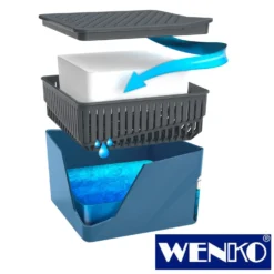 WENKO Raumentfeuchter Cube, Blau, 1000 g, 2er Set, Luftentfeuchter