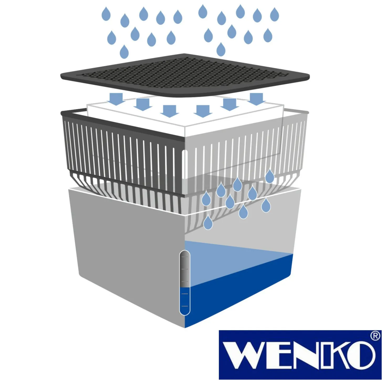 WENKO Raumentfeuchter Cube, Blau, 1000 g, 2er Set, Luftentfeuchter
