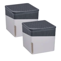 WENKO Raumentfeuchter Cube, Grau, 500 g, 2er Set, Luftentfeuchter