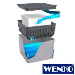 WENKO Raumentfeuchter Cube, Grau, 500 g, 2er Set, Luftentfeuchter