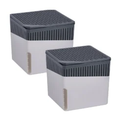 WENKO Raumentfeuchter Cube, Grau, 1000 g, 2er Set, Luftentfeuchter
