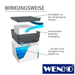 WENKO Raumentfeuchter Cube Nachfüller 500 g mit Orangenduft, 3er Set, 3 x 500 g mit Orangenduft