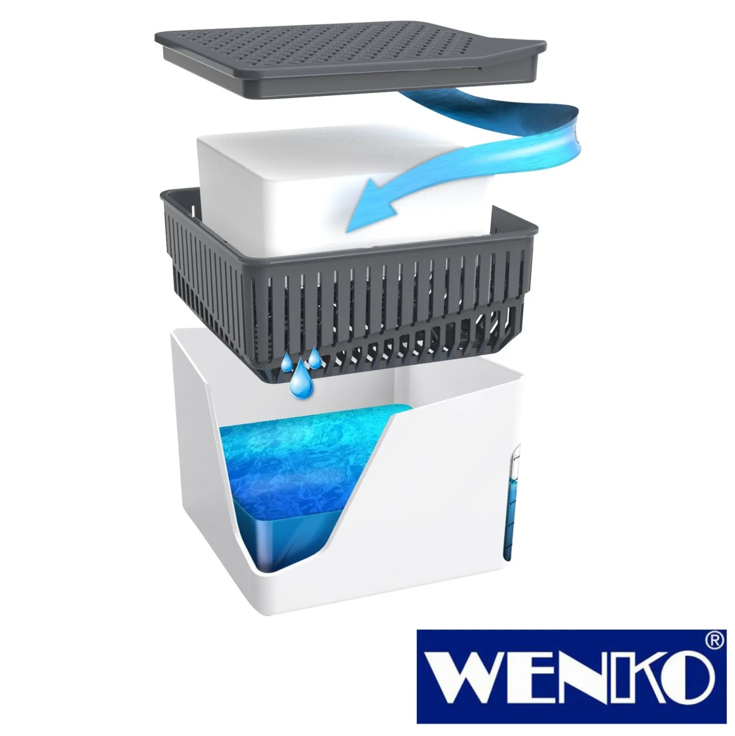 WENKO Raumentfeuchter Cube Nachfüller 1000 g mit Orangenduft, 3er Set