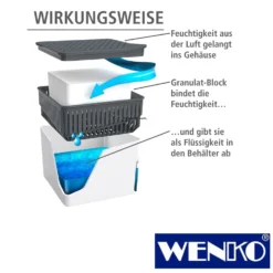 WENKO Raumentfeuchter Cube Weiß 1000 g, Luftentfeuchter