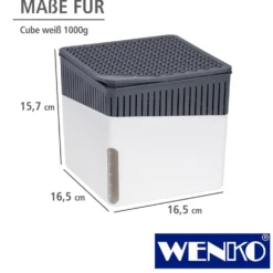 WENKO Raumentfeuchter Cube Weiß 1000 g, Luftentfeuchter
