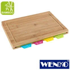 WENKO Schneidebrett aus Bambus Bella, mit 4 Schneidematten
