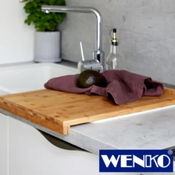 WENKO Schneidebrett mit Anlegekante Bambus, Bambus