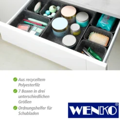WENKO Schubladen Organizer Filz, 7-teilig