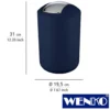 WENKO Schwingdeckeleimer Brasil Dunkelblau L, 6,5 Liter