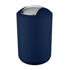 WENKO Schwingdeckeleimer Brasil Dunkelblau L, 6,5 Liter